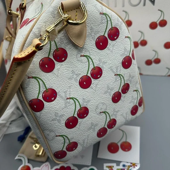 🍒🍒🍒Louis Vuitton x Takashi Murakami Cherry soft speedy 30 🍒🍒🍒🍒 - Picture 3 of 9